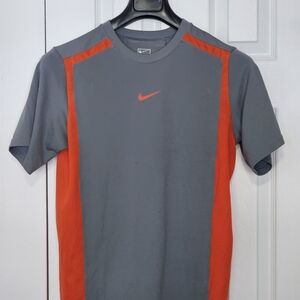 Nike Short Sleeve Athletic Tee in Gray and Orange